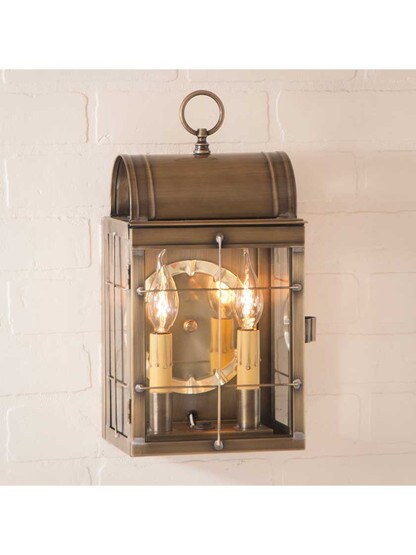 Alternate View of Toll House Wall Lantern In Antique Copper or Brass