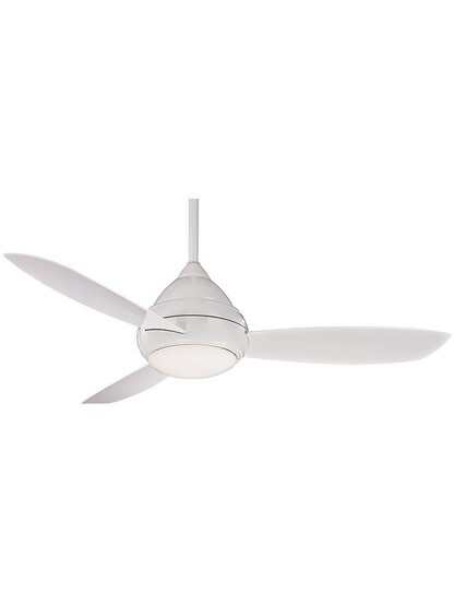 52 inch Concept I Wet Rated Ceiling Fan w/ LED Light Kit In White Enamel.