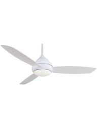 Concept I 58-Inch Wet-Rated Ceiling Fan w/ LED Light Kit in White.