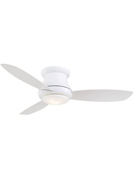 44" Concept II Flush-Mount LED Ceiling Fan In White Enamel
