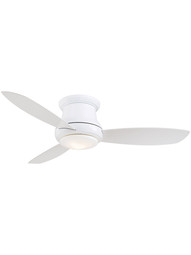 52" Concept II Flush-Mount LED Ceiling Fan In White Enamel