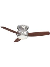 44" Traditional Concept Flush-Mount LED Ceiling Fan In Pewter Finish