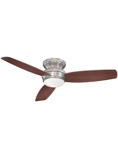 52" Traditional Concept Flush-Mount LED Ceiling Fan In Pewter Finish