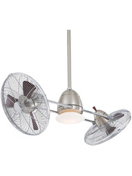 Gyro LED 42" Twin Ceiling Fan in Brushed Nickel & Chrome
