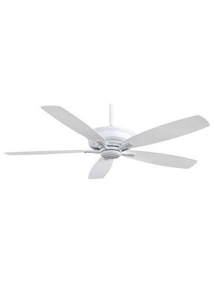 Kafe 60-Inch Ceiling Fan in White.