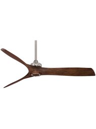 60" Aviation Ceiling Fan in Brushed Nickel with Medium Maple Blades