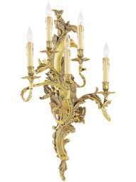 Rococo 5 Light Sconce - Left Hand In French Gold Finish
