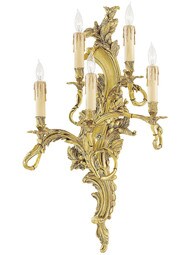 Rococo 5-Light Sconce in French Gold - Right Hand