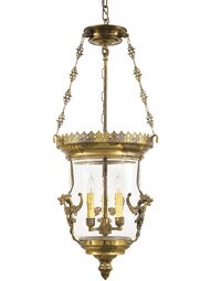 English Regency Foyer Pendant With Oxide Brass Finish