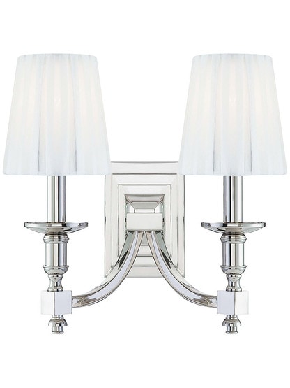 Continental Classic Two Light Sconce With Polished Nickel Finish