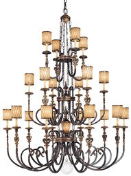 Terraza Villa 20-Arm Chandelier with Spumanti Strato-Glass Shades