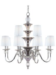 Aise 12-Light Deco Chandelier in Polished Nickel