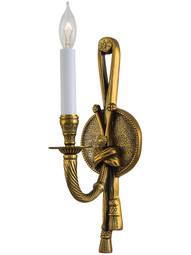 Rope & Tassel Single Sconce In French Gold
