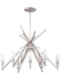 Fusano 12 Light Chandelier In Polished Nickel.