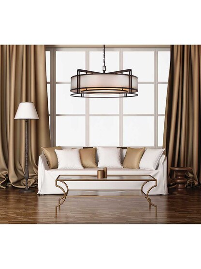 Alternate View of Underscore 36 inch Drum Pendant In Cimarron Bronze