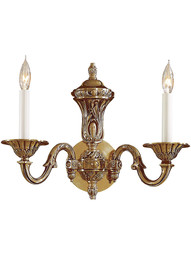 English Georgian Sconce In Antique Classic Brass Finish.