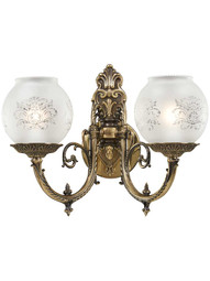 English Victorian 2 Light Wall Sconce.