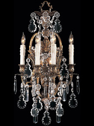 Italian Rococo 4 Light Sconce In Oxidized Brass