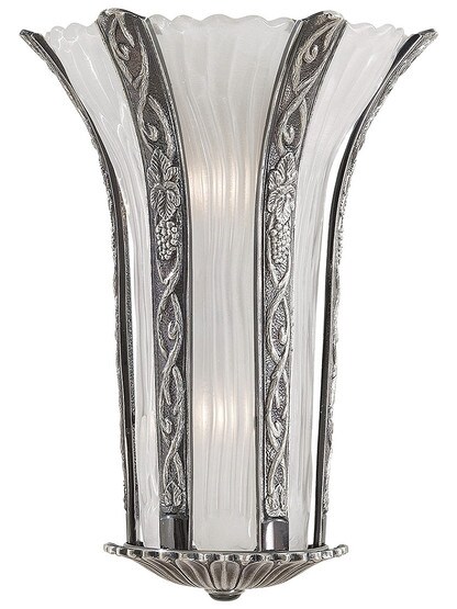 Hollywood Deco Theater Sconce With Platinum Finish