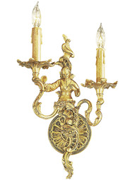 Rococo Sconce With Female Figure In French Gold Finish