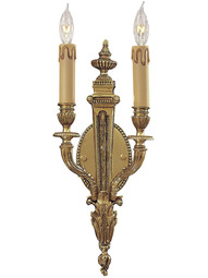 Louis XVI Style Double Sconce In French Gold Finish