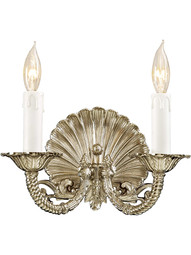 Scallop Shell Double Sconce In Polished Chrome Finish