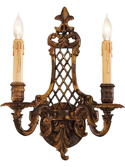 Dresden Double Sconce With Oxide Brass Finish