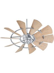 Windmill 52 inch Damp-Rated Ceiling Fan in Galvanized.