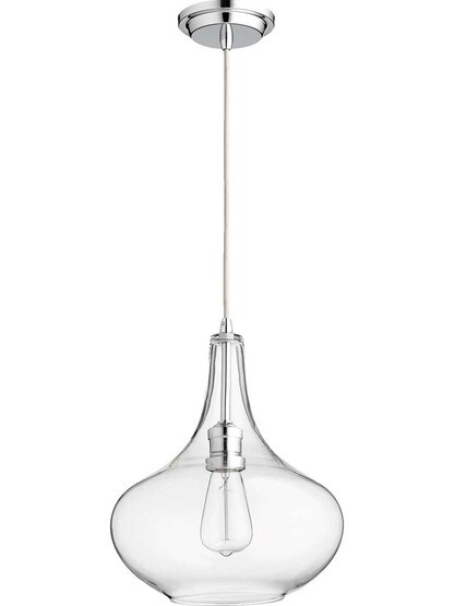 Pawk 11 1/4 inch Mini Pendant in Chrome/Clear.