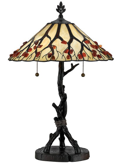 Whispering Wood Desk Lamp in Valiant Bronze.
