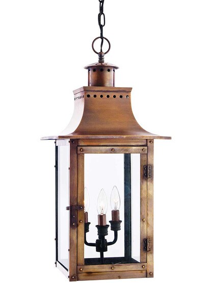 Chalmers Large Hanging Lantern In Aged Copper
