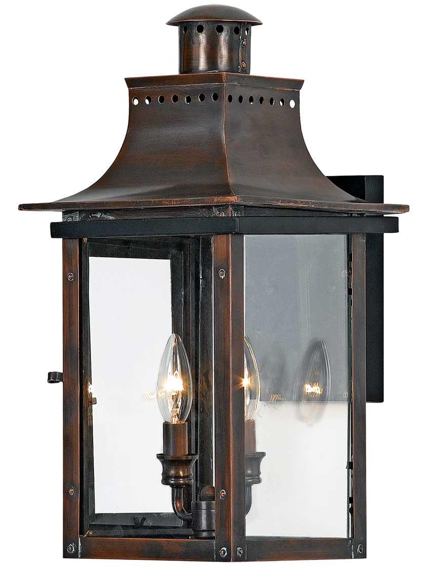 Alternate View 2 of Chalmers Medium Wall Lantern In Aged Copper