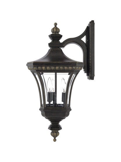 Devon Large Wall Lantern In Black or Bronze Finish