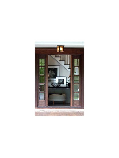 Alternate View of Hillcrest Large Hanging Lantern in Imperial Bronze.