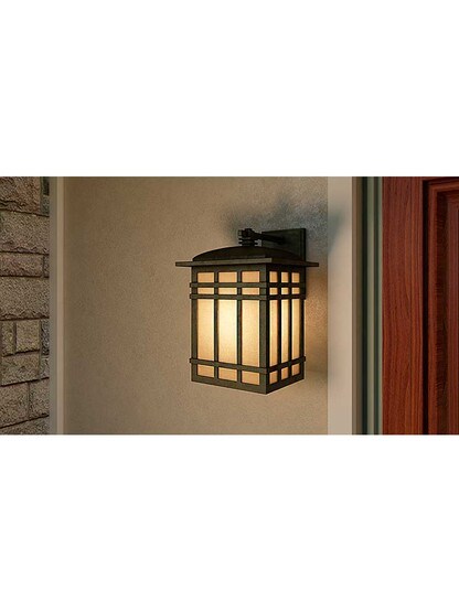 Alternate View of Hillcrest Medium Wall Lantern in Imperial Bronze.