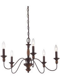 Holbrook 5 Light Chandelier With Faux-Wood Finish