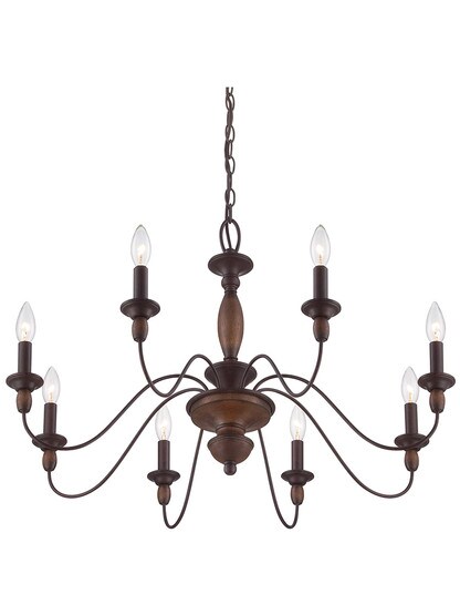 Alternate View of Holbrook 8 Light Chandelier With Faux-Wood Finish