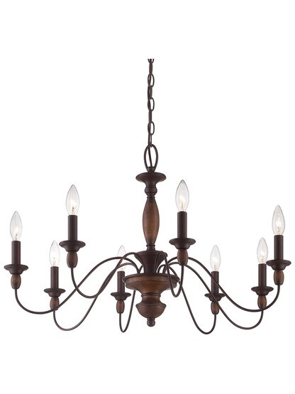 Alternate View 2 of Holbrook 8 Light Chandelier With Faux-Wood Finish