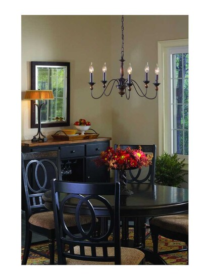 Alternate View 3 of Holbrook 8 Light Chandelier With Faux-Wood Finish