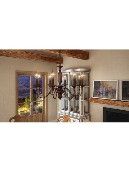 Alternate View 4 of Holbrook 8 Light Chandelier With Faux-Wood Finish
