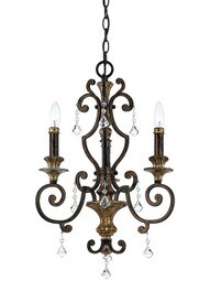 Marquette Mini-3 Light Chandelier in Heirloom Bronze