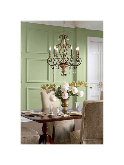 Alternate View of Marquette 6 Light Chandelier In Heirloom Bronze