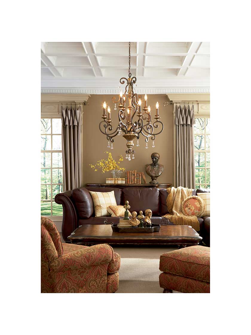 Alternate View of Marquette 9 Light Chandelier In Heirloom Bronze