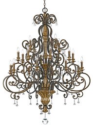 Marquette Grand 20 Light Chandelier In Heirloom Bronze
