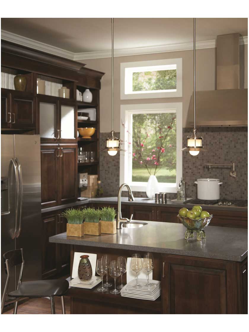 Alternate View of New England Pendant in Brushed Nickel.