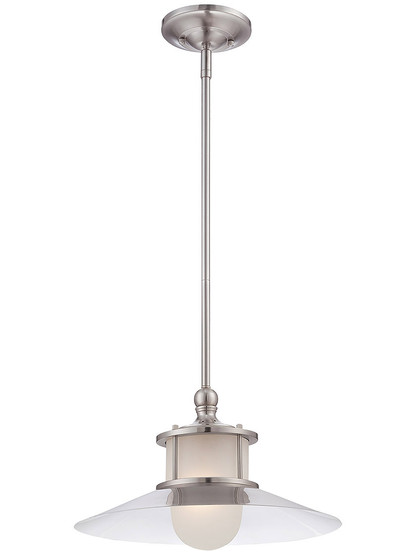New England Large Pendant In Brushed Nickel