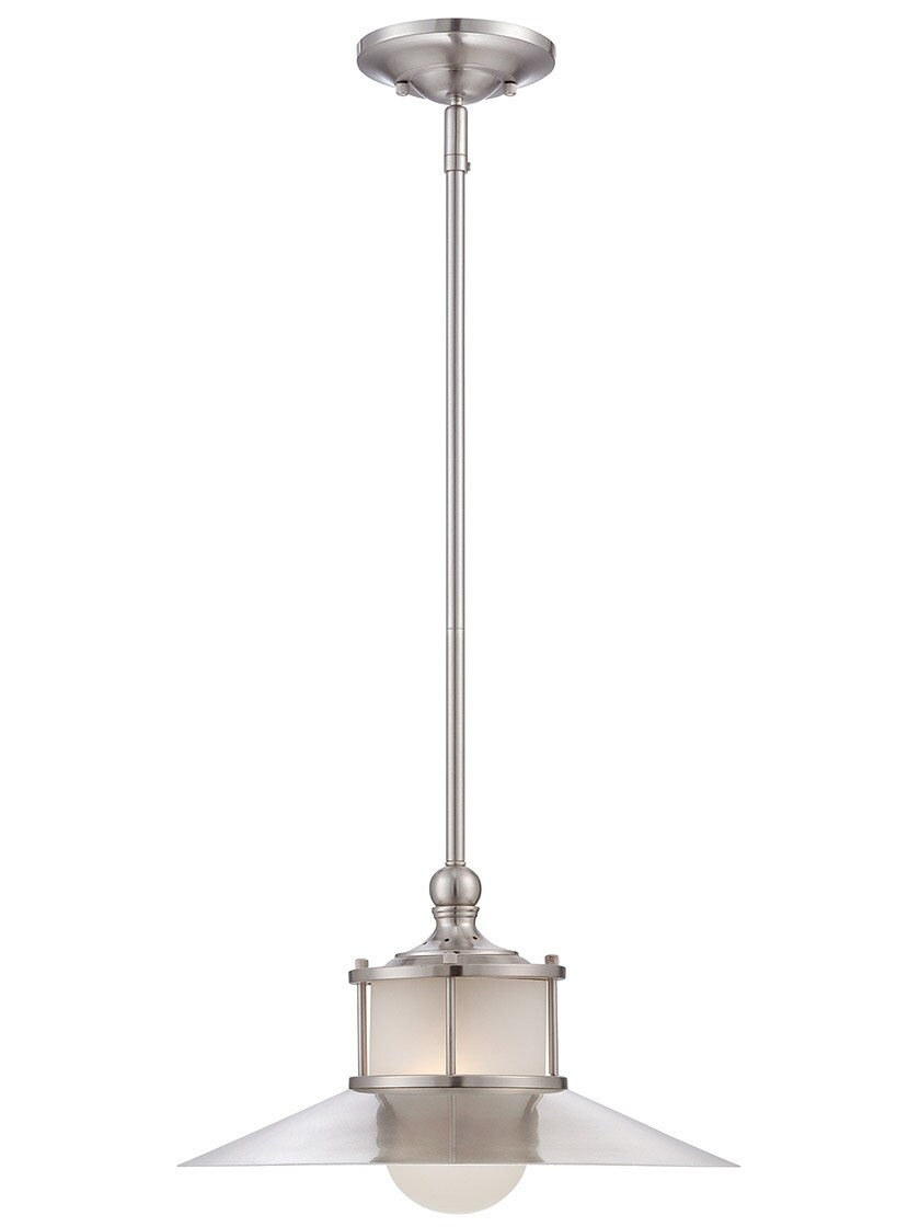 Alternate View of New England Large Pendant In Brushed Nickel