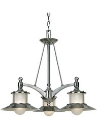 New England 3 Light Chandelier in Brushed Nickel