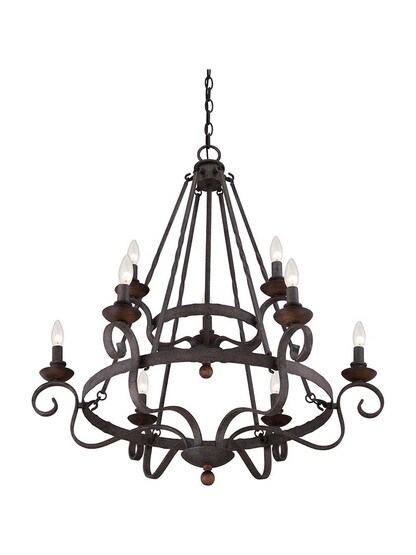 Alternate View 2 of Noble Two Tier 9-Light Chandelier.