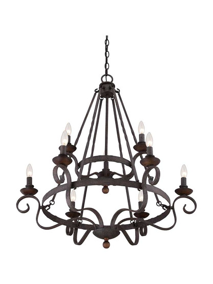 Alternate View 2 of Noble Two Tier 9-Light Chandelier.